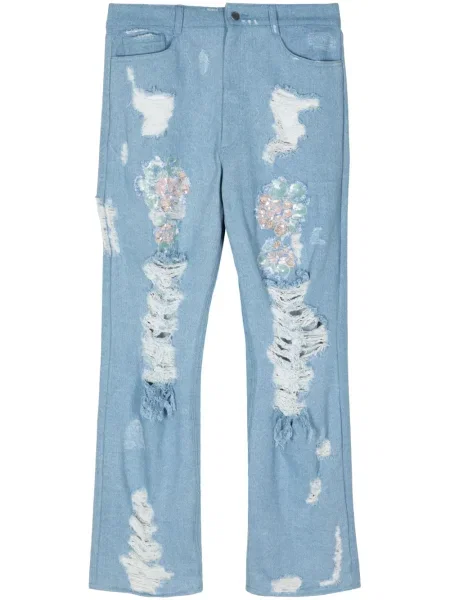 Jeansy Collina Strada z cekinami niebieskie