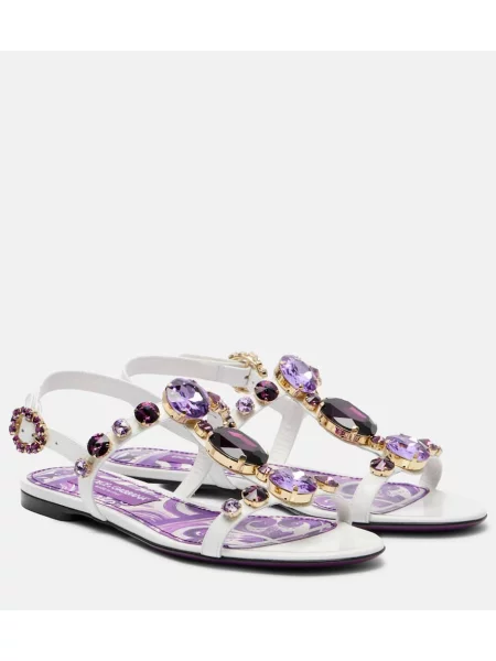 Chiloți tanga Dolce&gabbana din piele alb