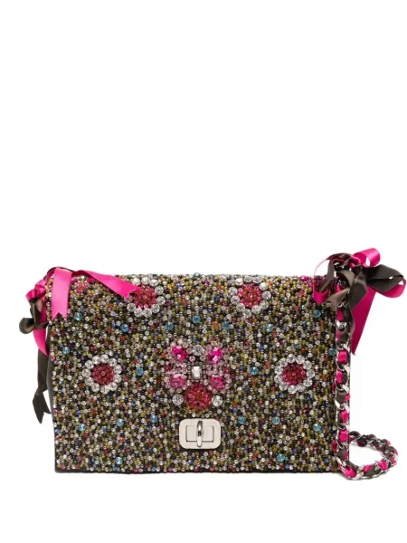 Torebka Le Silla z kryształkami brązowa