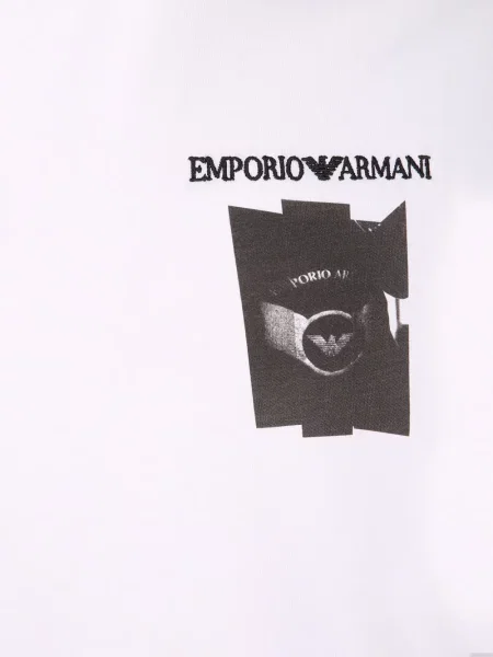 Tricou Emporio Armani cu imagine alb