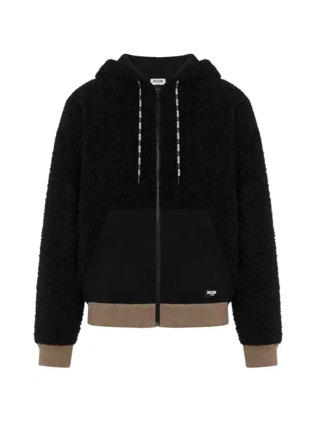 Hanorac cu glugă Moschino din fleece negru