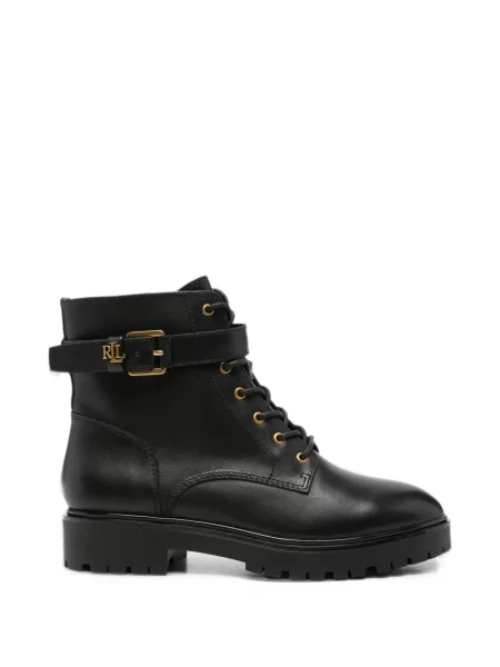 Buty do kostki Lauren Ralph Lauren sznurowane koronkowe czarne