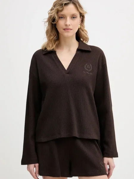 Tricou mânecă lungă Karl Lagerfeld maro