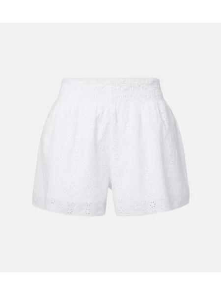 Pantaloni scurți Velvet de catifea alb