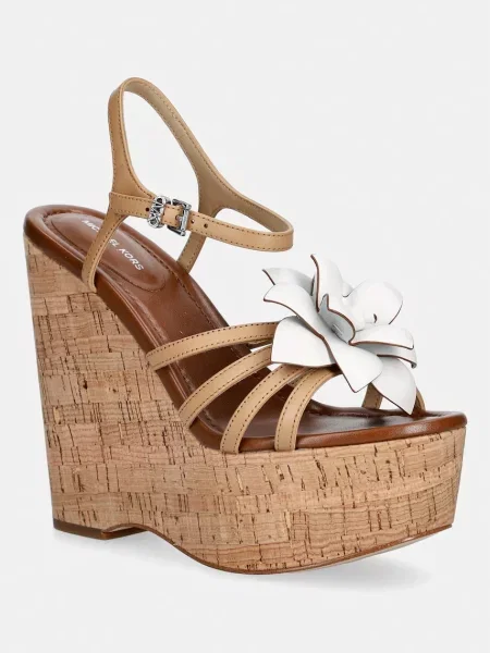 MICHAEL Michael Kors sandale din piele Jacie Wedge bej