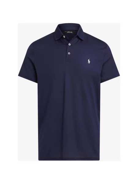 Koszulka polo Ralph Lauren Tailored Knit granatowa krótki rękaw S niebieska