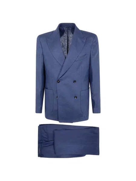 Costum Michael Coal cu două rânduri de nasturi albastru