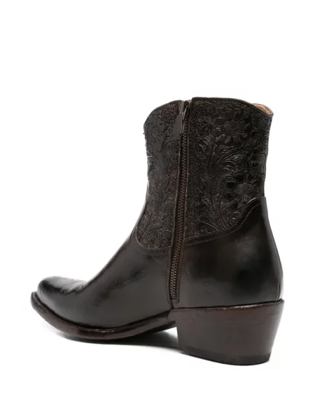 Botine Eraldo cu model floral maro