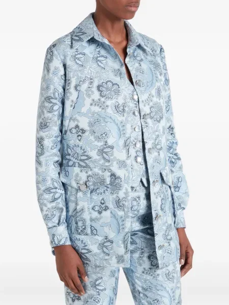 Geacă Temperley London cu model floral albastru