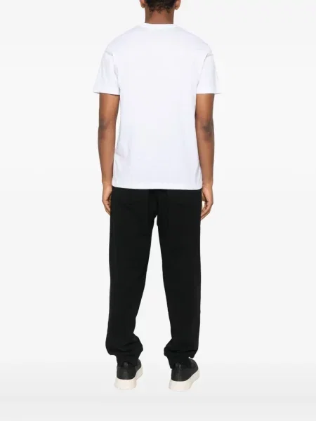 Tricou Moschino cu broderie alb