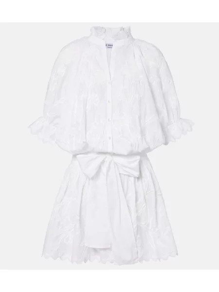 Rochie Juliet Dunn cu broderie alb