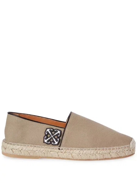 OFF-WHITE Espadrile cu adaos de piele alb