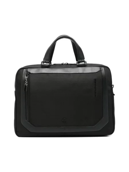 Torba na laptopa Piquadro skórzana czarna