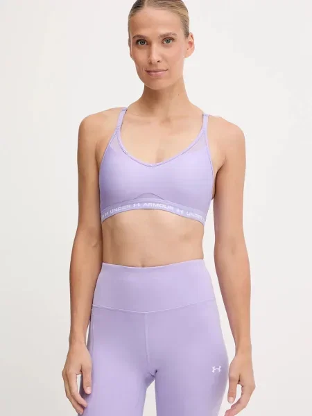 Under Armour sportovní podprsenka Crossback Low fialová