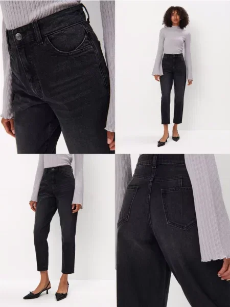 Mohito Džinsai mom fit juoda