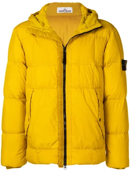 Пухено яке Stone Island камъни жълто