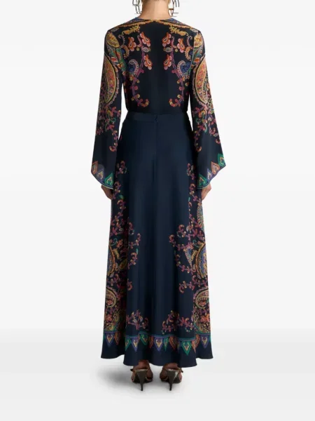 Fusta maxi Etro cu imagine cu model paisley albastru
