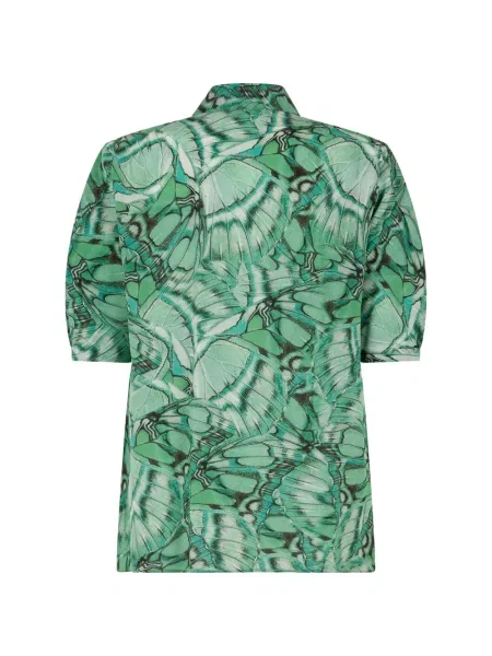 Cămașă Alberta Ferretti de mătase cu imagine verde