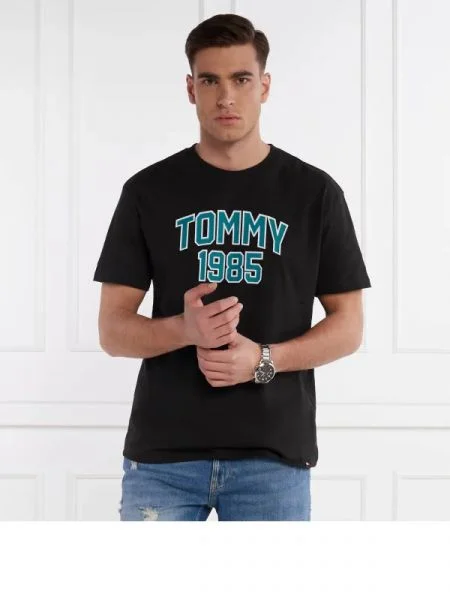 Tommy Jeans Tricou varsity negru
