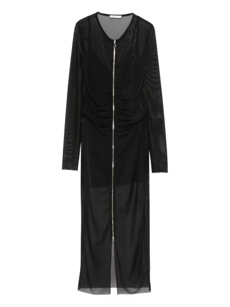 Rochie midi Patrizia Pepe plasă până la genunchi de costum negru
