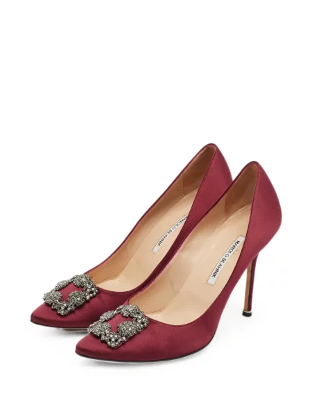 Pantofi cu toc Manolo Blahnik cu cataramă roșu