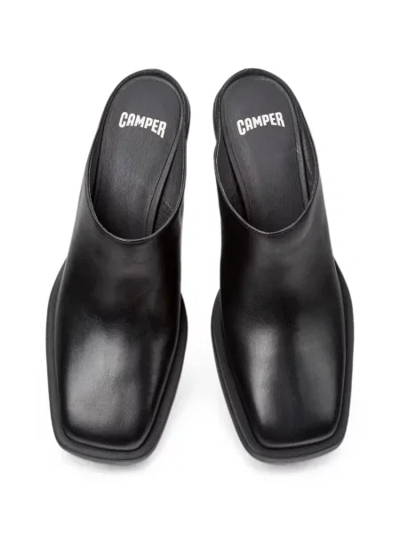 Papuci tip mules Camper cu pană negru