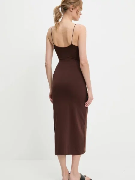 Сукня midi облягаюче коричневий