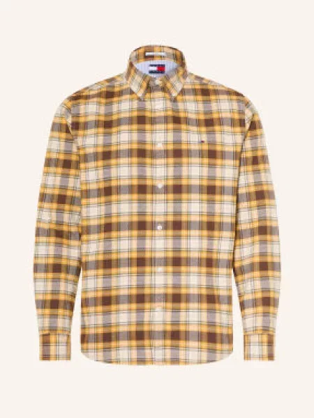 Tommy Jeans Koszula Flanelowa O Kroju Regular Fit beige beżowa