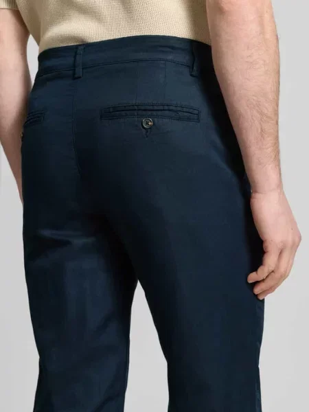 Spodnie lniane o kroju slim fit z mieszanki bawełny i lnu model MILES' Selected Homme