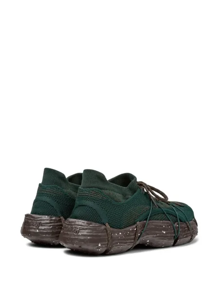 Sneakerși Camper cu șireturi tricotate verde