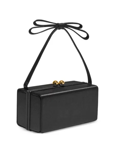 Geantă shopper Carolina Herrera cu funde din satin negru