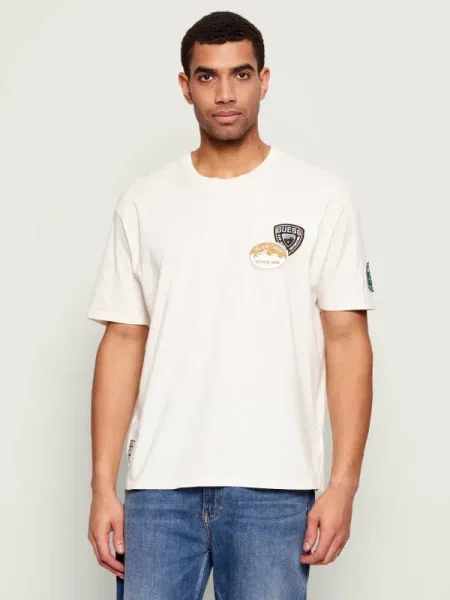 GUESS Tricou IN THE WOODS | Relaxed fit bej