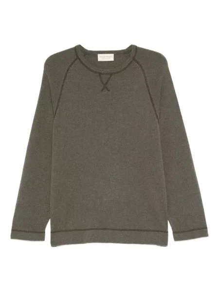 Pulover Officine Générale cu decolteu rotund verde