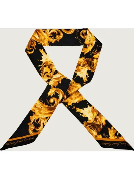 Fular Versace Jeans Couture de mătase negru
