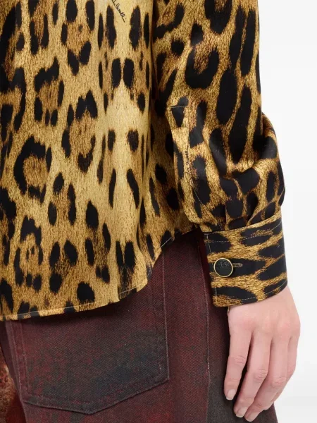 Cămașă Roberto Cavalli cu imagine maro