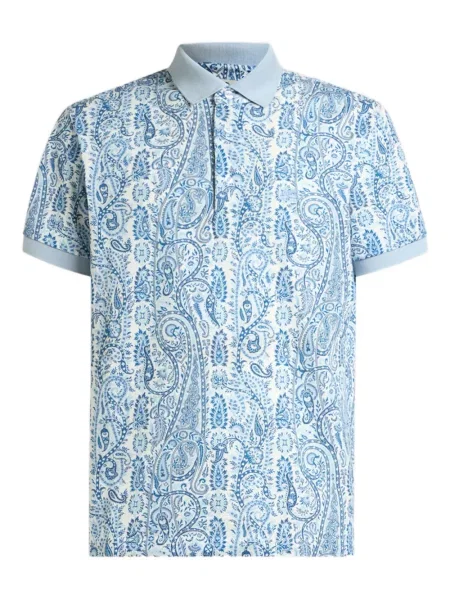 Polo Etro cu model paisley albastru