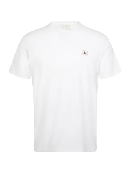Calvin Klein Jeans Tricou crem / sângeriu alb