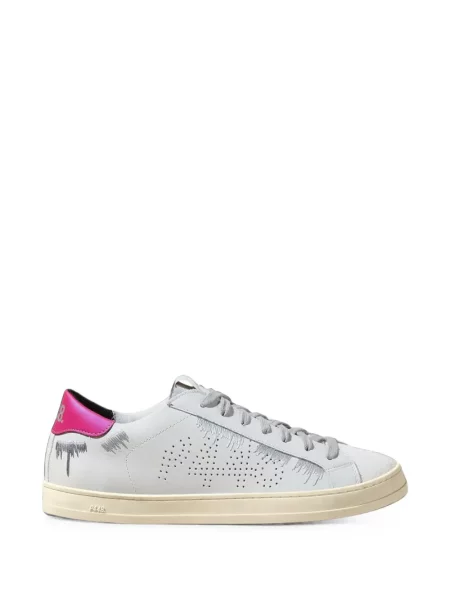 Sneakerși P448 cu broderie alb