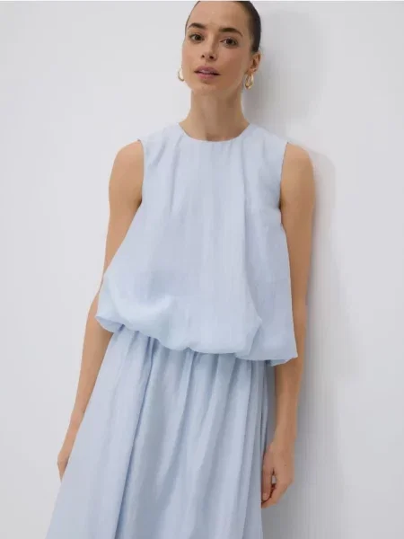 Reserved Блузка з додаванням ліоцелу блідо-блакитний блакитна