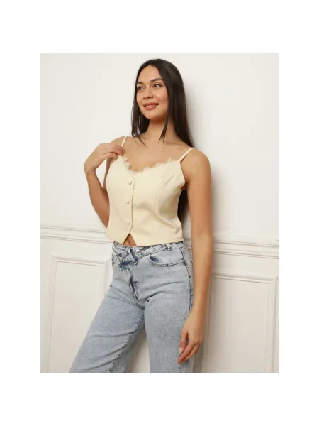 Top La Modeuse galben
