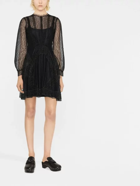 Rochie mini Alberta Ferretti din dantelă negru