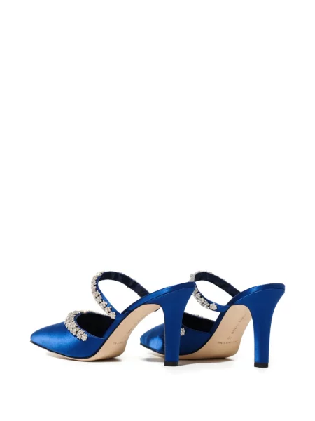 Mulės Manolo Blahnik su kristalais mėlyna
