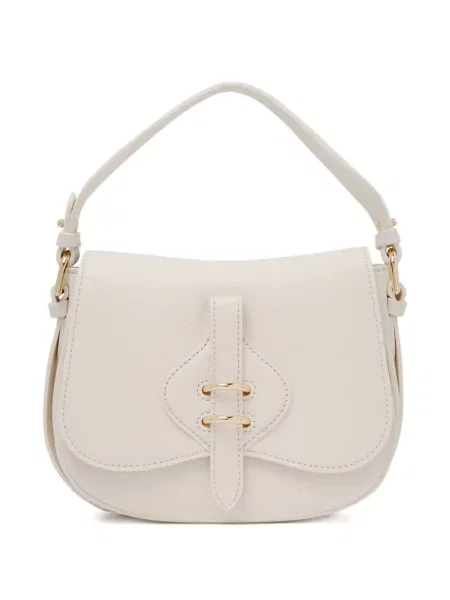 Mała torebka Coccinelle na sprzączkę biała