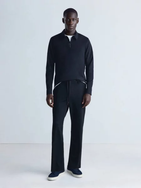 Koszulka polo regular fit z zamkiem Thermolite® Mężczyzna XXL MANGO MAN granatowy