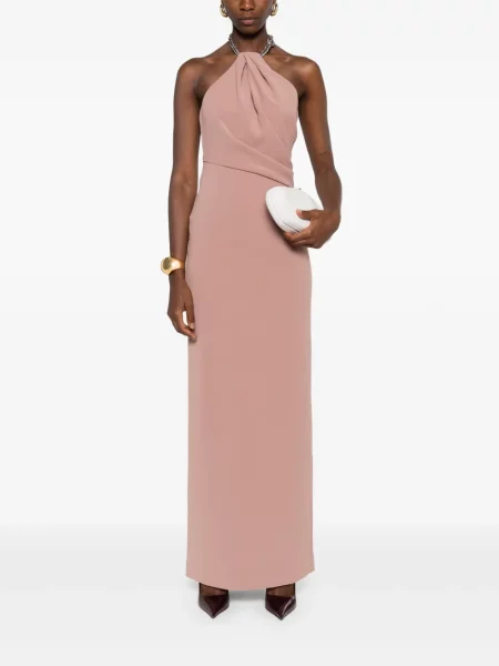 Rochie maxi Solace London de costum maro