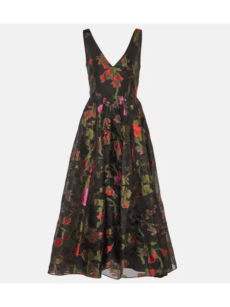 Rochie maxi Erdem cu model floral din organza de costum