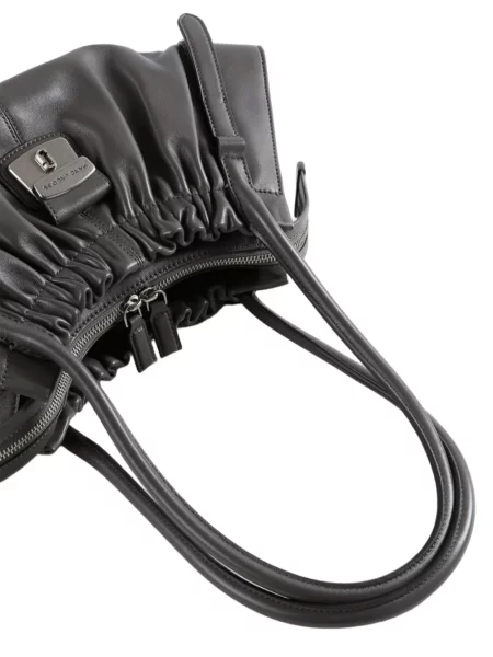 Geantă shopper Marc Jacobs cu volane negru