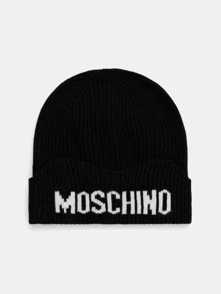 Moschino căciulă pentru femei cu lână negru