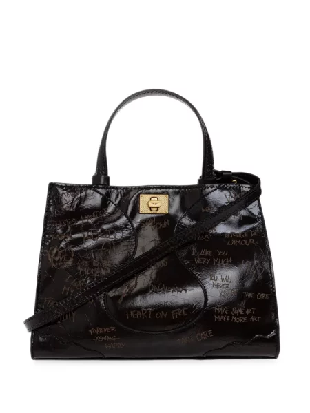 Geantă shopper Zadig&voltaire din piele cu imagine maro
