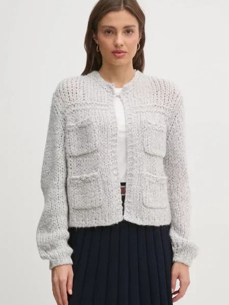 OUI cardigan din amestec de lana gri